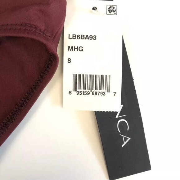 La Blanca, Women’s Island Goddess Solid Hipster Burgundy Bikini Bottom, Size 8 - Picture 3 of 3